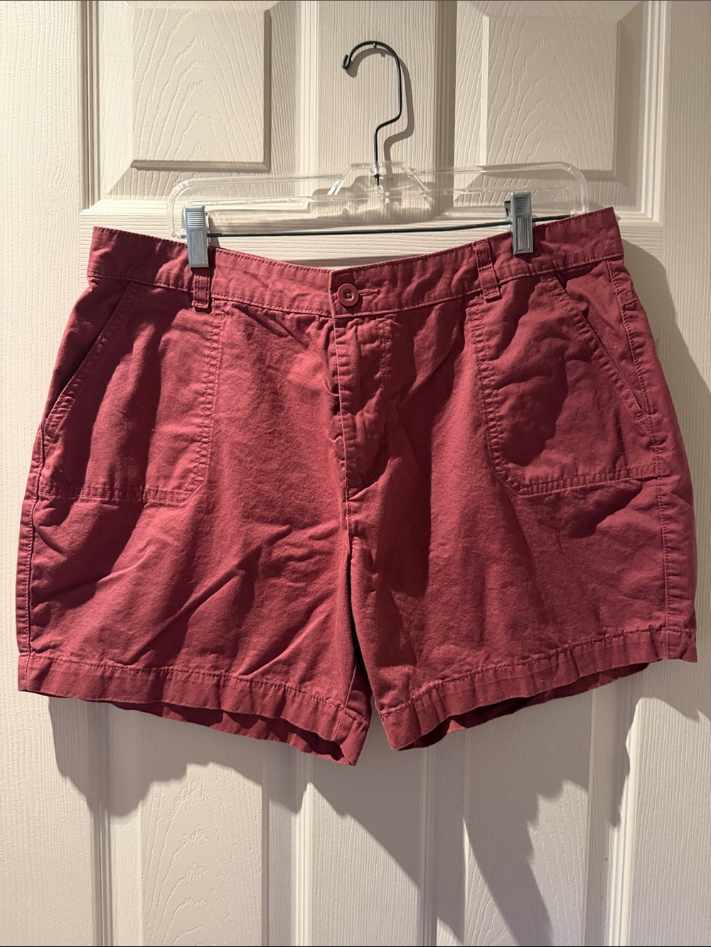 24 - High-Rise Cotton Bermuda Shorts in Rose